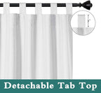 LORDTEX Indoor/Outdoor Curtains Waterproof Tab Top Patio Curtains | Sun - Image 3