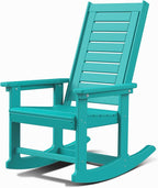 GREENVINES Oversized Outdoor Rocking Chair, HDPE Rocker, Aqua | 21.7" Wide Seat by GreenVines