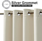 NICETOWN 2 Panels Thermal Outdoor Curtains Windproof W52xL72 Light Beige | - Image 2