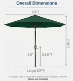 10FT Patio Umbrella, Outdoor Umbrella - Image 8