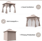 8'x8' Outdoor Gazebo, Metal Frame Heavy Duty Patio Canopy Tent Shelter - Image 3