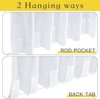 NICETOWN Outdoor Sheer White Weighted Curtains Rod Pocket Back Tab 120 inch - Image 5