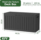 90 Gallon Waterproof Resin Deck Box, UV Resistant Outdoor Storage - Image 2