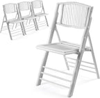 VINGLI Bamboo Folding Chair, Foldable Dining Wood Chairs Comfortable Seat by VINGLI