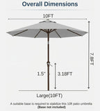 10FT Patio Umbrella, Outdoor Umbrella - Image 8