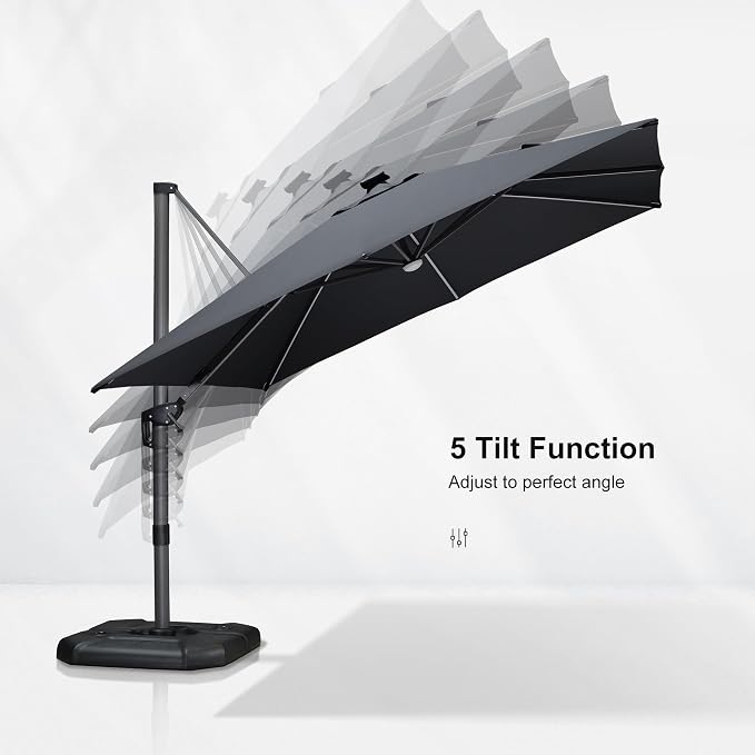 PURPLE LEAF Cantilever Patio Umbrella 10' x 10' - Image 6