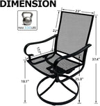 Outdoor Patio Dining Chairs Set of 4, All-Weather Metal Mesh Chairs - Image 2