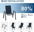 Patio Chairs Set of 4, Stackable Chairs - Image 6