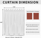 Easy-Going Outdoor Patio Curtains 2 Panels, 110x120 inch, Terra Red | Privacy - Image 6