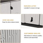 KINYING Outdoor Horizontal Storage Sheds, 37 Cu.ft Outdoor Storage Cabinet - Image 8