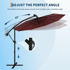 Garvee 10FT Solar Lights Offset Patio Umbrella - Image 6