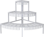 3-Tier Semi-Circular Metal Plant Stand, Quarter Round Rack | Semi-circular by Garden4you