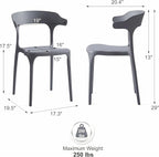 Modern Stackable Dining Chair Set, No Assembly, Plastic Chair, Patio Chair - Image 3