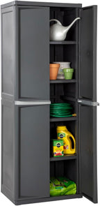 Sterilite 4 Shelf Cabinet, Lockable Utility Storage, Laundry Room or Mudroom - Image 7