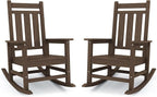 Oversized Outdoor Rocking Chair Set of 2, HDPE Patio Rockers by KINGYES