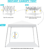 10x10FT Slant Leg Pop Up Canopy Tent, Portable Outdoor Shelter | 10x10FT Base - Image 3