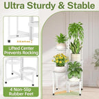 iDavosic.ly Plant Stand Indoor Outdoor, 5 Tier Iron Corner Shelf, Folding Multi - Image 4