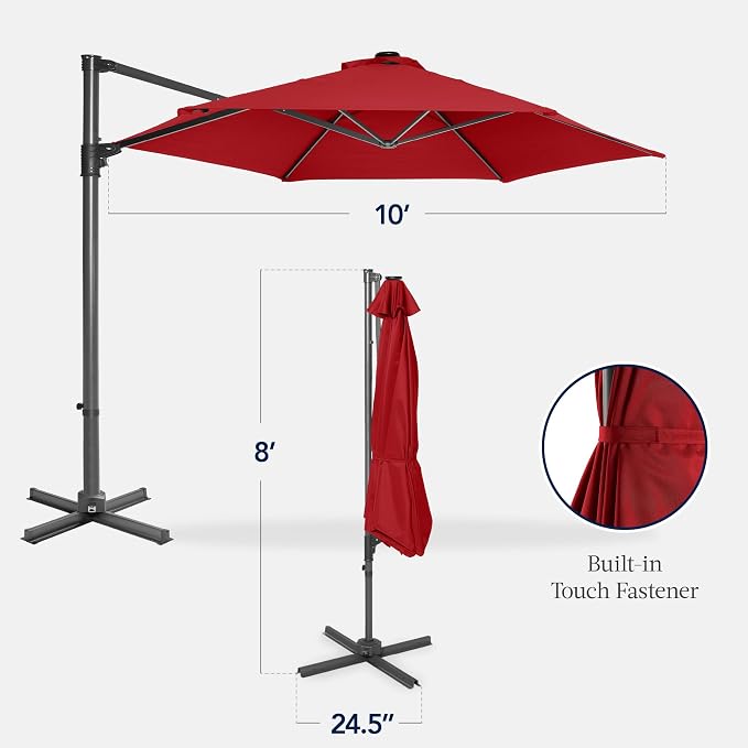 Best Choice Products 10ft Offset Cantilever Hanging Market Patio Umbrella - Image 2
