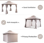 10'x10' Outdoor Gazebo, Metal Frame Heavy Duty Patio Canopy Tent Shelter - Image 5