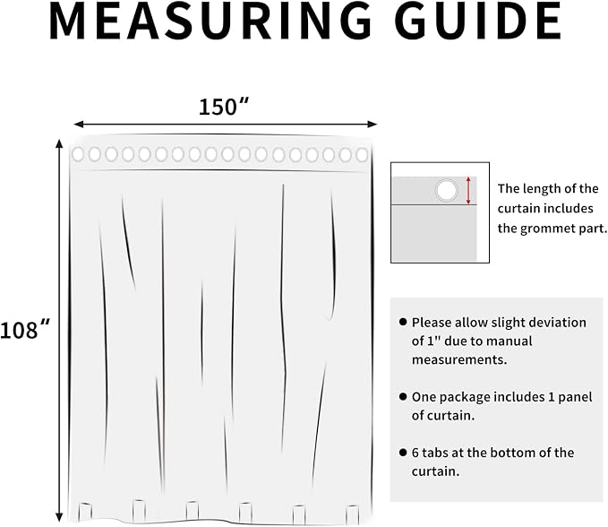 Easy-Going Outdoor Curtains for Patio 1 Panel, 150x108 inch, Weatherproof - Image 8