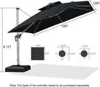 PURPLE LEAF Cantilever Patio Umbrellas 10' x 10' Square Double Top, 3-Yr - Image 8