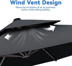 10x13FT Black Cantilever Outdoor Patio Umbrella - Image 7
