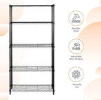 Amazon Basics 5-Shelf Adjustable Heavy Duty Steel Wire Storage Shelves - Image 4