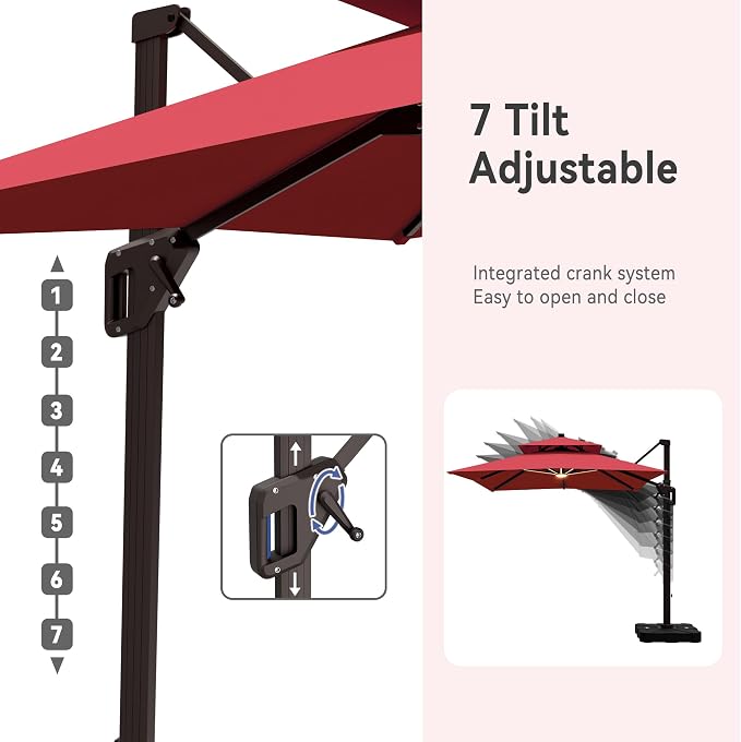 9' X 12' Cantilever Patio Outdoor Umbrella - Image 5