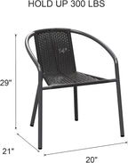 Grezone 4-Piece Rattan Indoor-Outdoor Restaurant Stack Chair Versatile and - Image 3