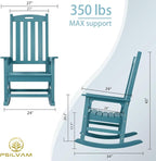 Outdoor Rocking Chairs Set of 2, Oversized Porch Rocker | Weather Resistant - Image 3