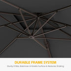 10x13 FT Patio Cantilever Umbrella, Rectangular Heavy Duty Offset Umbrella - Image 4