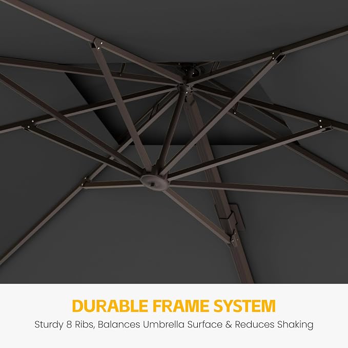 10x13 FT Patio Cantilever Umbrella, Rectangular Heavy Duty Offset Umbrella - Image 4