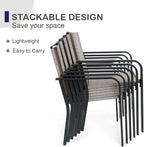 Anmutig Stackable Outdoor Dining Chairs Set of 4, Textilene Fabric, Breathable - Image 7