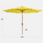 Best Choice Products 10ft Solar Market Patio Umbrella w/Woodgrain Pattern Pole - Image 2