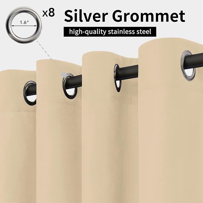 Easy-Going Outdoor Curtains for Patio 1 Panel, 54x96 inch, Weatherproof Privacy - Image 2