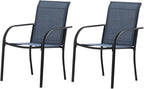 Stackable Patio Chairs Set of 2, Outdoor Dining Chairs - Image 8