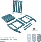 Oversized Outdoor Rocking Chair, HDPE Porch Rocker | High Back Rocking Chairs - Image 6