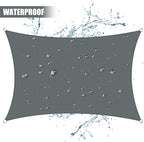 Neween Waterproof Shade Sails，Rectangle UV Block Gray Sun Shade Sail, Canopy - Image 2