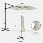 Best Choice Products 10ft Offset Cantilever Hanging Market Patio Umbrella - Image 2