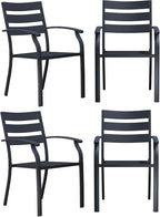 Patio Dining Chairs Set of 4, Metal Patio Furniture Set - Image 9