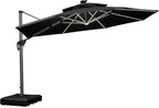 PURPLE LEAF Cantilever Umbrella 12ft Solar LED Light Double Top, Stays bright - Image 9