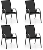 MEDIMALL Patio Chairs, Stackable Patio Chairs Set of 4, Outdoor Dining Chairs by MEDIMALL