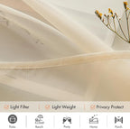 MIULEE Cream Beige Waterproof Outdoor Sheer Curtains - Image 4