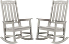 Outdoor Rocking Chairs Set of 2, Oversized Porch Rocker | Weather Resistant by PsilvamGardenFurniture