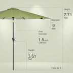 Tempera Patio Market Outdoor Table Umbrella - Image 7