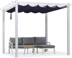 PURPLE LEAF Pergola 10' x 10' White Retractable Sun Shade, All-aluminum - Image 9