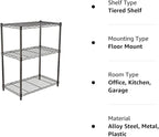 Amazon Basics 3-Shelf Adjustable Heavy Duty Steel Wire Rack Storage Shelving - Image 6