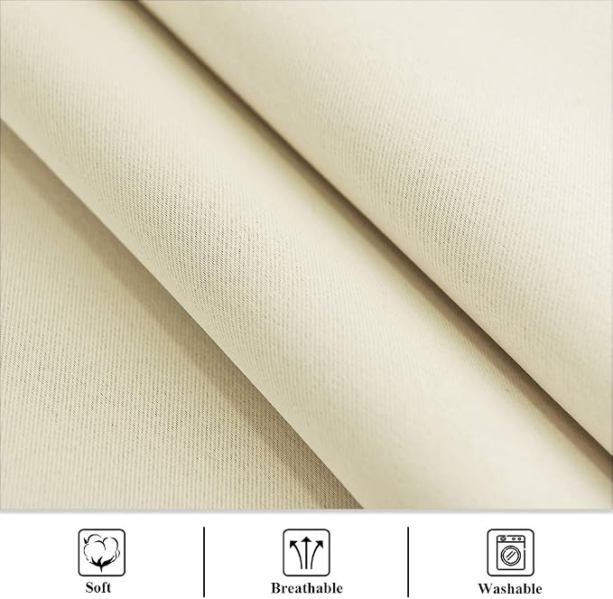 Patio Curtains Outdoor W52 x L84 Inch Natural Beige, 1 Panel | Heavy Duty - Image 5