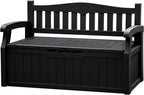 JUMMICO 80 Gallon Resin Outdoor Storage Bench Waterproof, Deck Box | Large Deck by JUMMICO