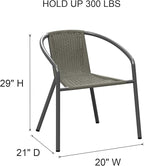 4 Pack Indoor-Outdoor Patio Stackable Rattan Chairs, Restaurant Bistro Wicker - Image 3